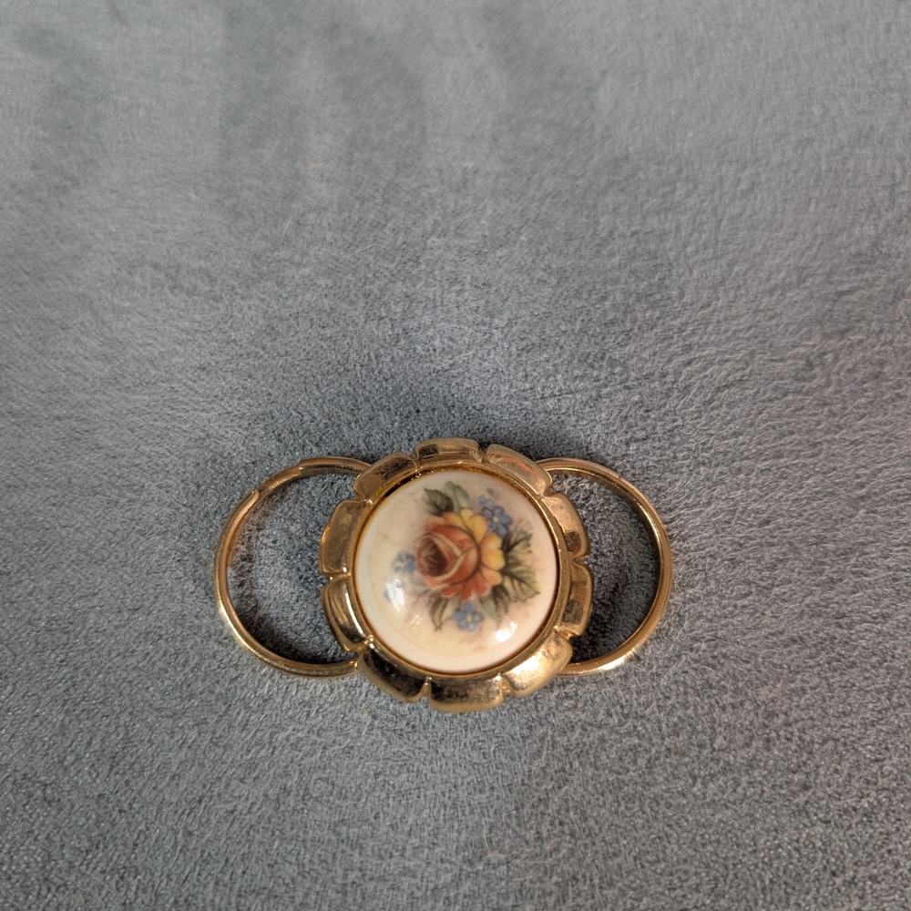 Floral Gold-Tone Brooch